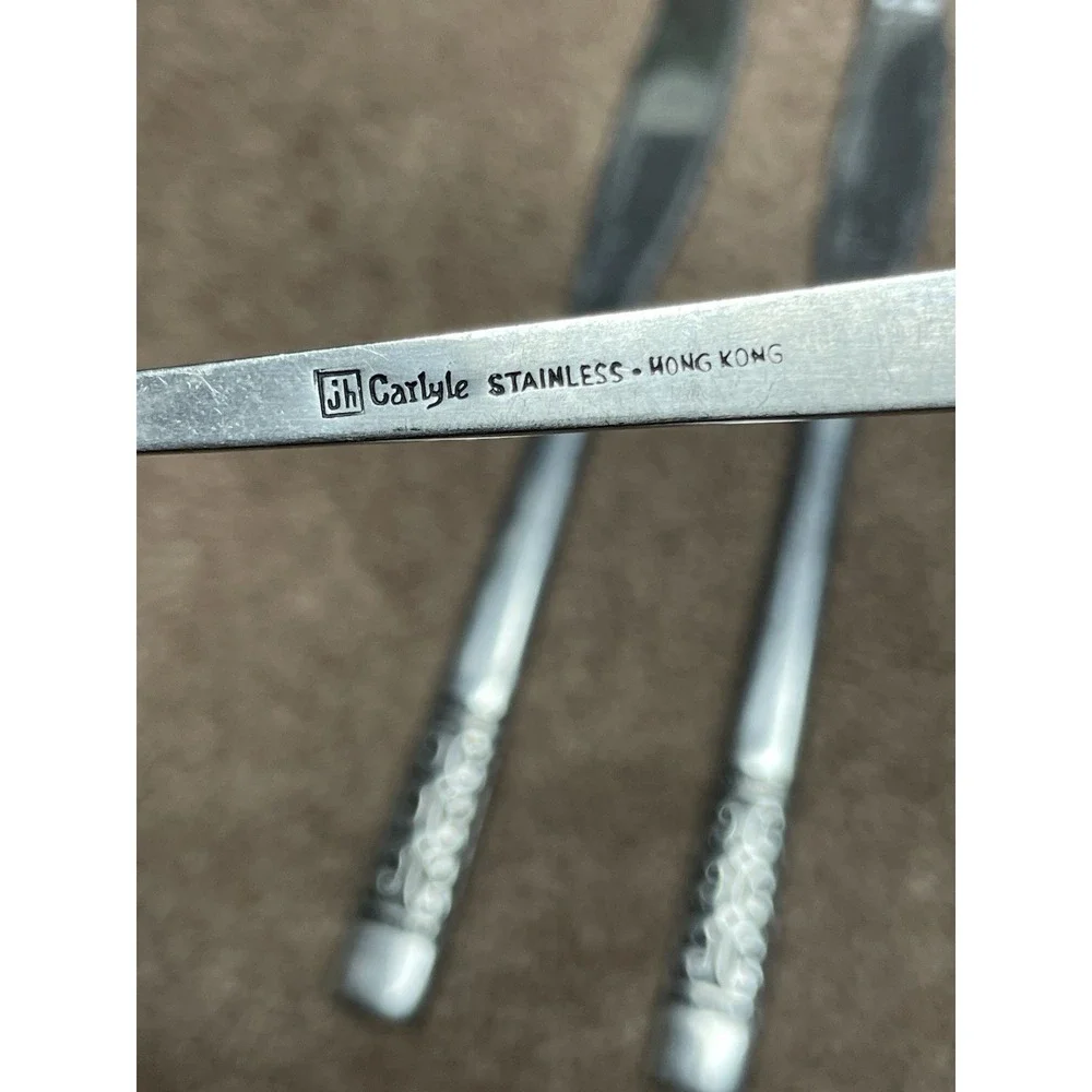 Rogers Co. Stainless Set of 3 Silverware‎ Hong Kong 2 Knives 1 Spoon Carlyle